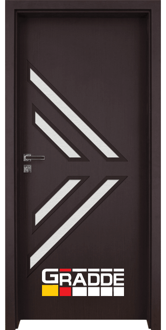 Интериорна врата Gradde Paragon Glas 3-4, цвят Орех Рибейра