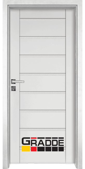Интериорна врата Gradde Axel Glas, цвят Бял мат