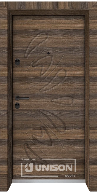 Входна врата Унисон Оптима 3011p, цвят Райски орех
