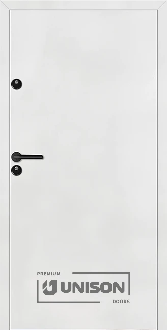 Входна врата Унисон Термо+, модел Бейсик, Бял мат