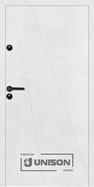 Входна врата Унисон Термо+, модел Брилянт, Бял Мат