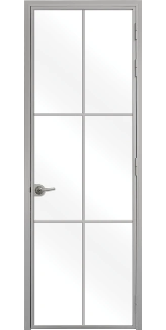 Стъклена интериорна врата Lusso L-9, каса Сив Мат